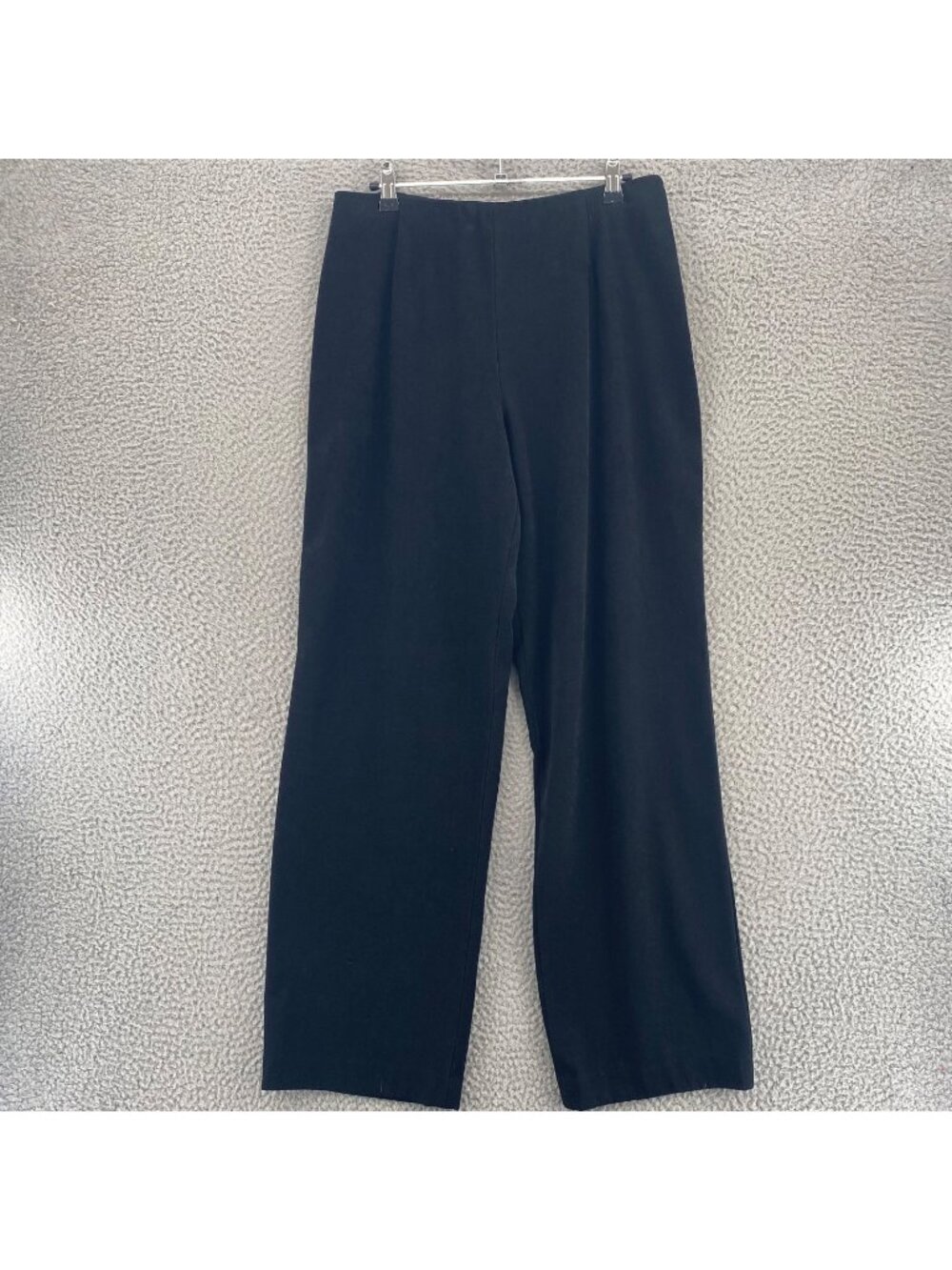 Coldwater Creek Pants Womens 12 Black High Rise Straight Leg Stretch Trousers